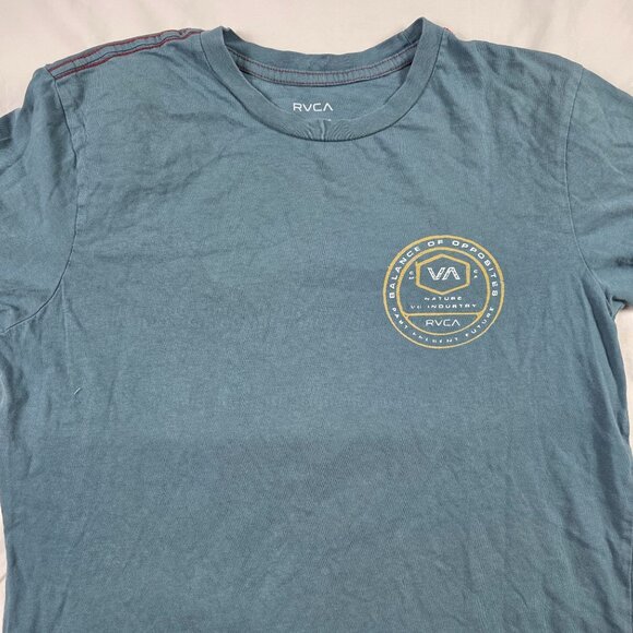 RVCA Boys Balance Of Opposites XL Blue Graphic Logo Short Sleeve T-Shirt - Picture 4 of 10